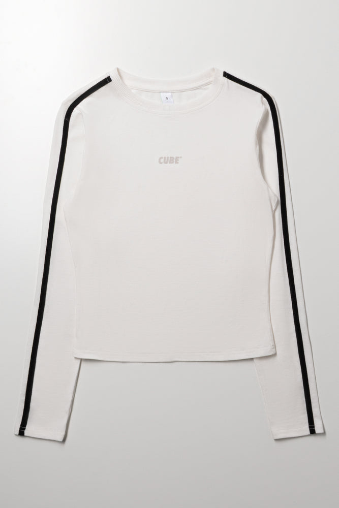 トップス gypsohila Match Long Tee Short White Tape Long Sleeve T-Shirt White | Tops & T-Shirts | Ackermans