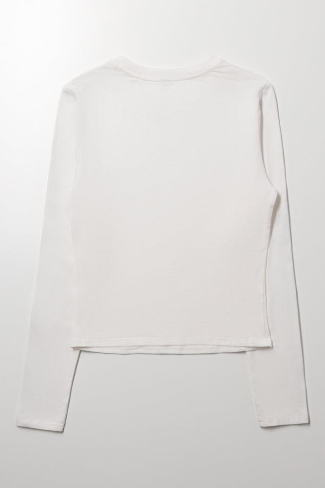 Tape Long Sleeve T-Shirt White | Tops & T-Shirts | Ackermans