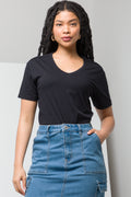 BASIC V NECK T BLACK