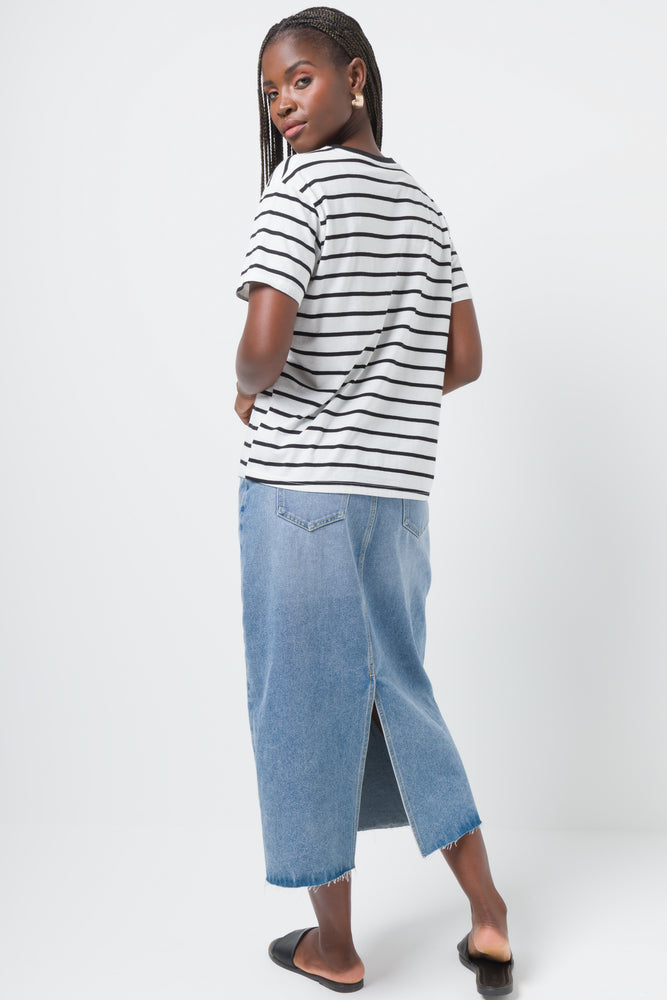 STRIPE TEE WHITE AND BLACK (2)