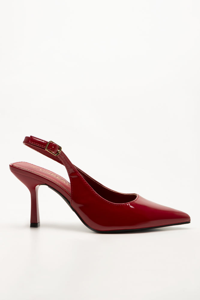 Pointy Slingback Shoes Red