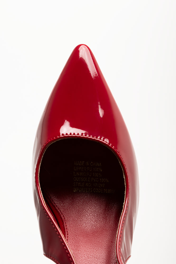 Pointy Slingback Shoes Red (4)