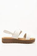 Buckle Comfort Sandals White