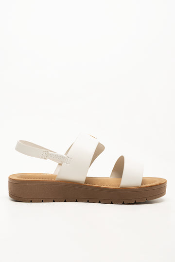 Buckle Comfort Sandals White