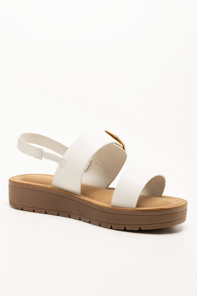 Buckle Comfort Sandals White (1)