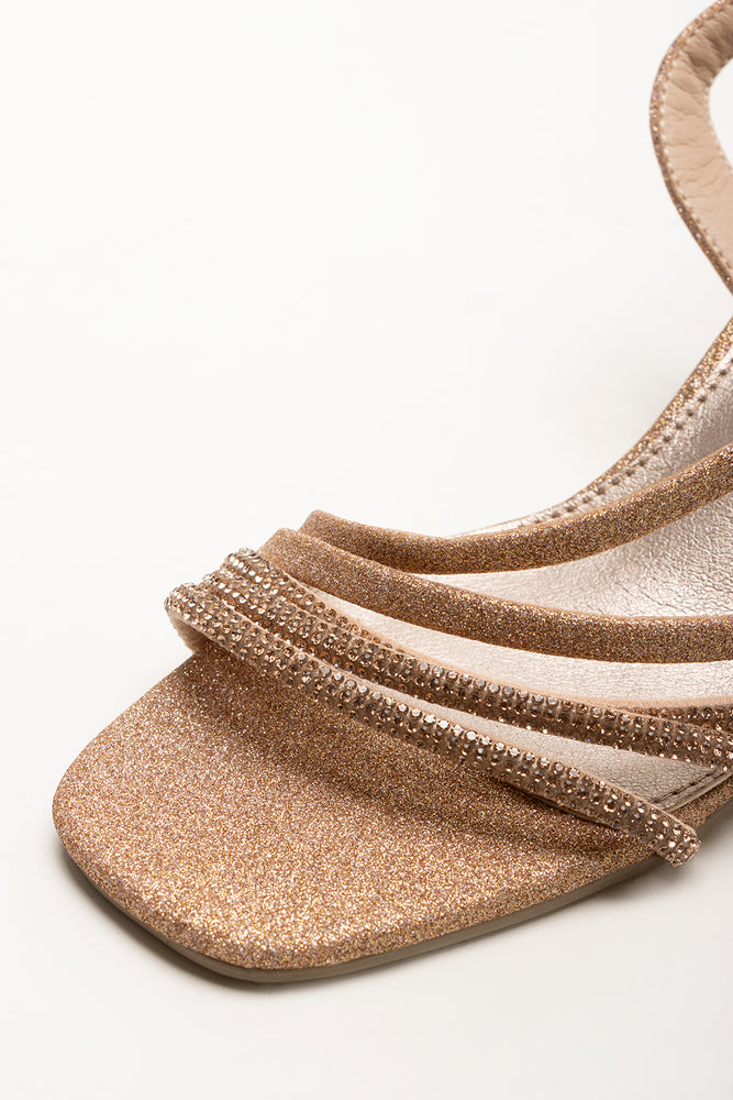 Diamante Strappy Sandals Rose Gold (2)