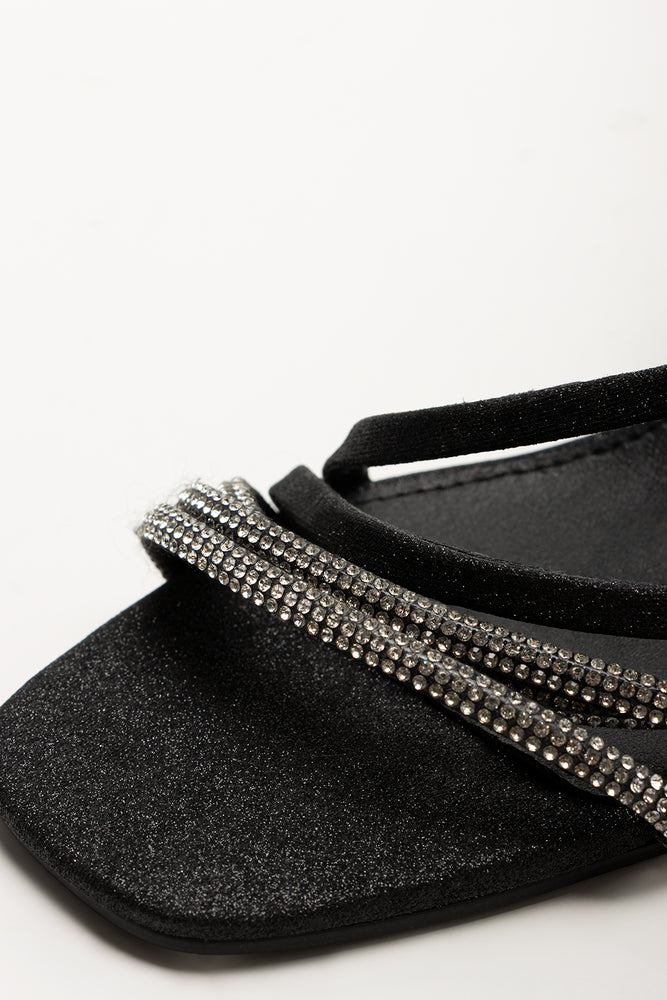 Diamante Strappy Sandals Black (2)