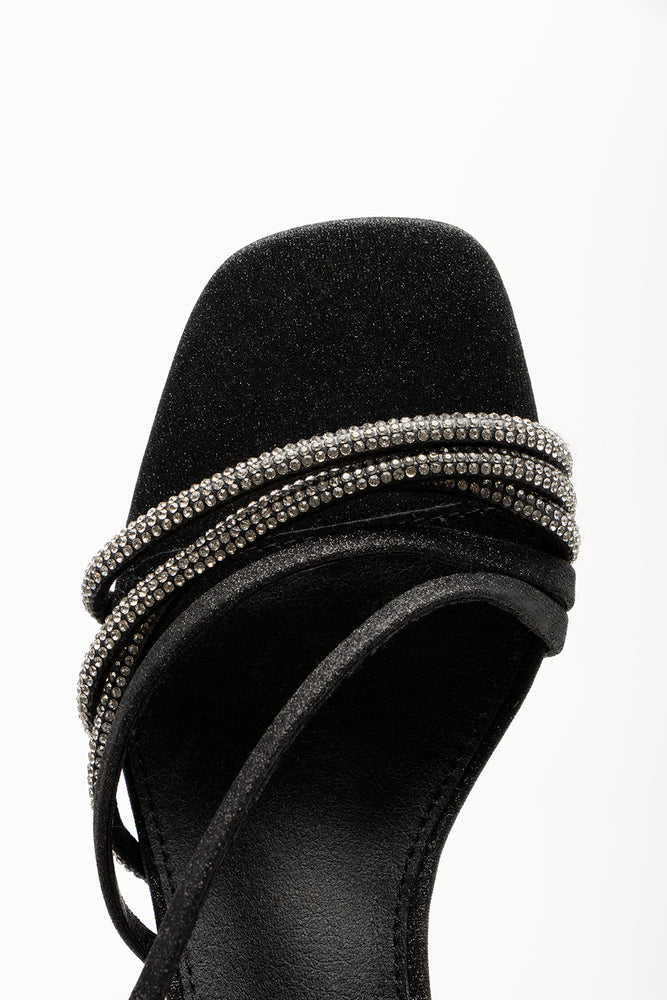 Diamante Strappy Sandals Black (4)