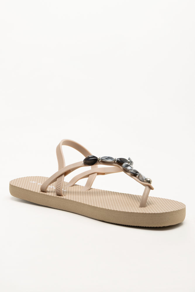Shell Trim Sandals Natural (1)