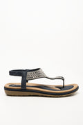 Comfort Beaded Sandal Black