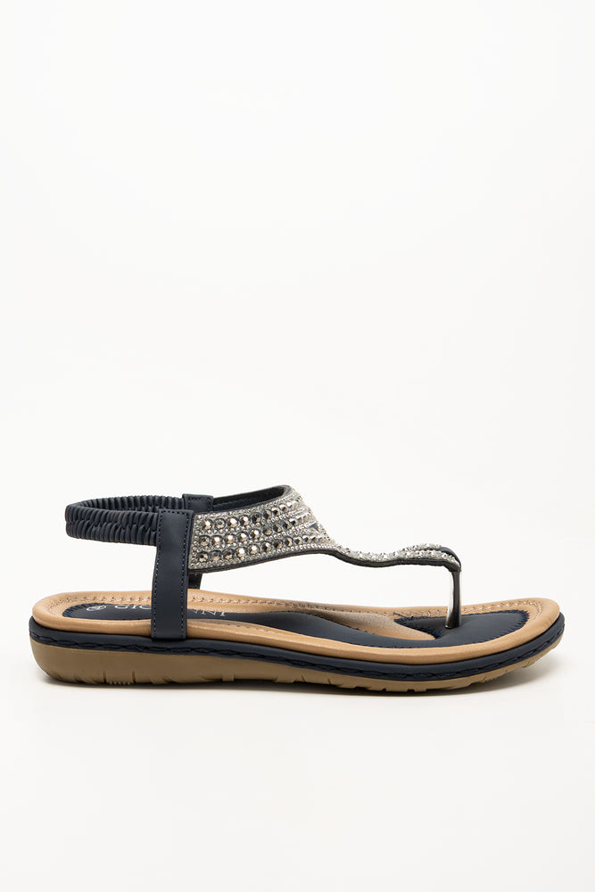 Comfort Beaded Sandal Black