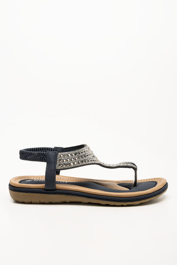 Comfort Beaded Sandal Black