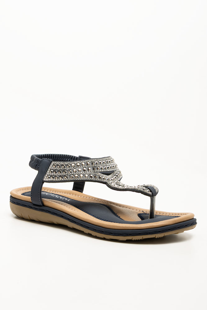 Comfort Beaded Sandal Black