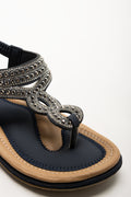 Comfort Beaded Sandal Black (2)