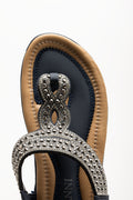 Comfort Beaded Sandal Black (4)