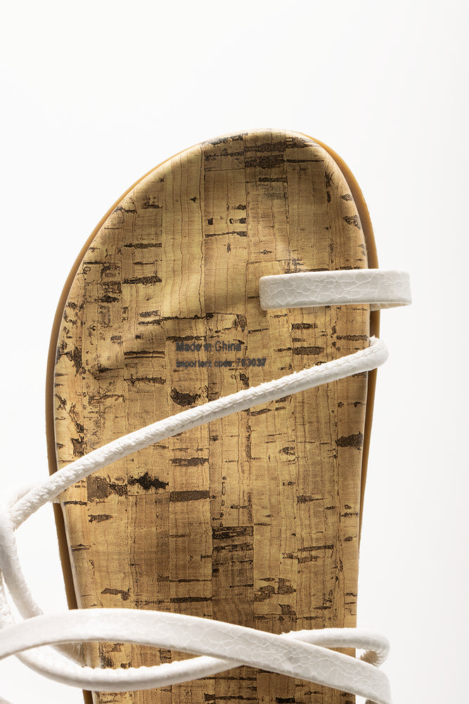 Cork Strappytoe Sandals White (4)