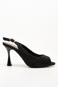 Lace Slingback Court Shoes Black