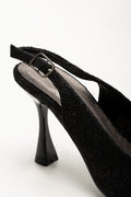 Lace Slingback Court Shoes Black (3)