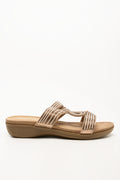 Comfort Metal Trim Sandals Gold