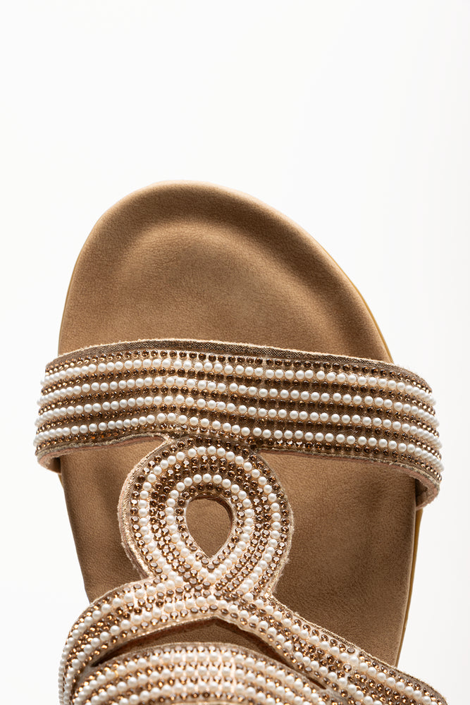 Comfort Metal Trim Sandals Gold (4)