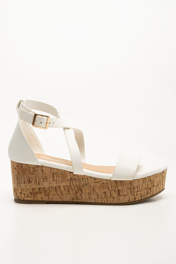 Cork Wedge White