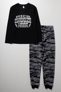 Boys Camo Print Fleece Pyjama Set