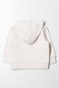 Cream Heart Print Fleece Hoodie (2)