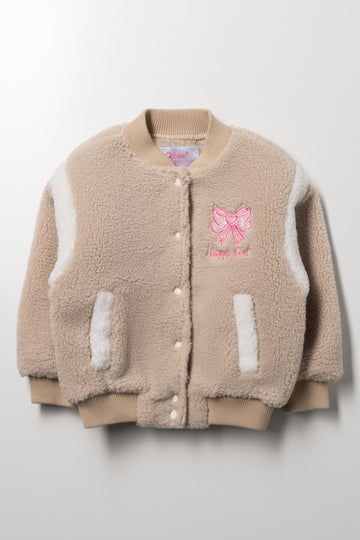 Sherpa Baseball Jacket Brown