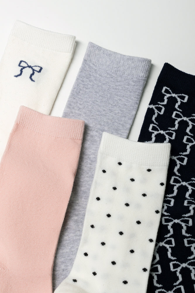 5 Pack Crew Socks Multicolour (1)