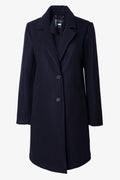 Single Breasted Melton Coat Black