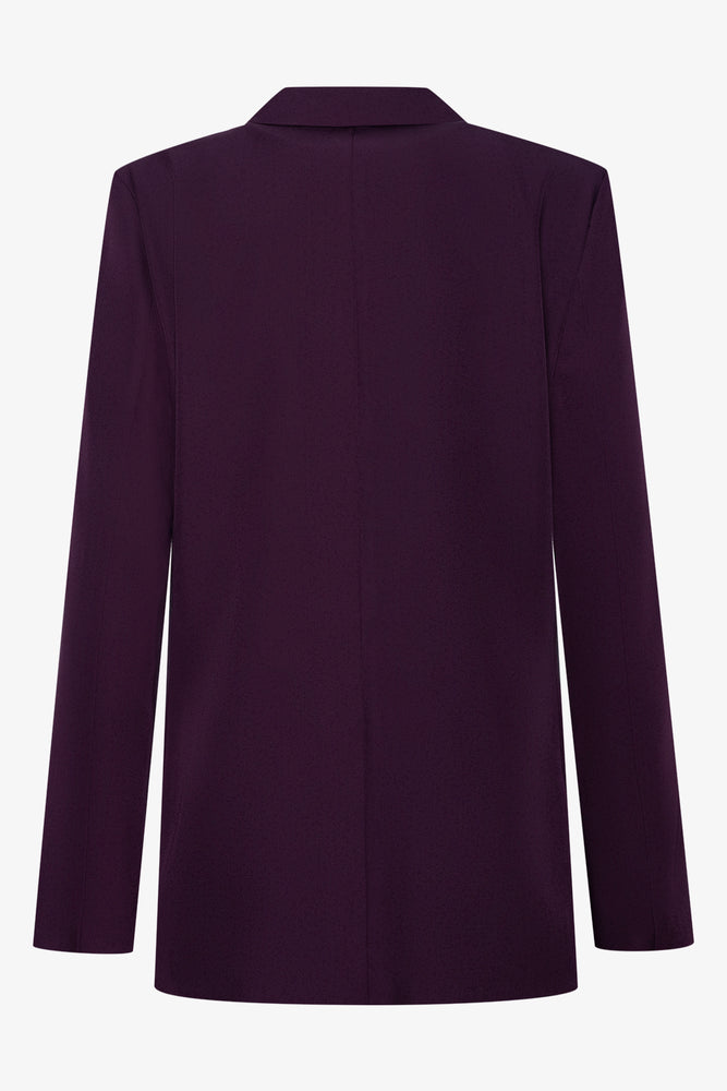 Single Breasted Blazer Burgundy (1)