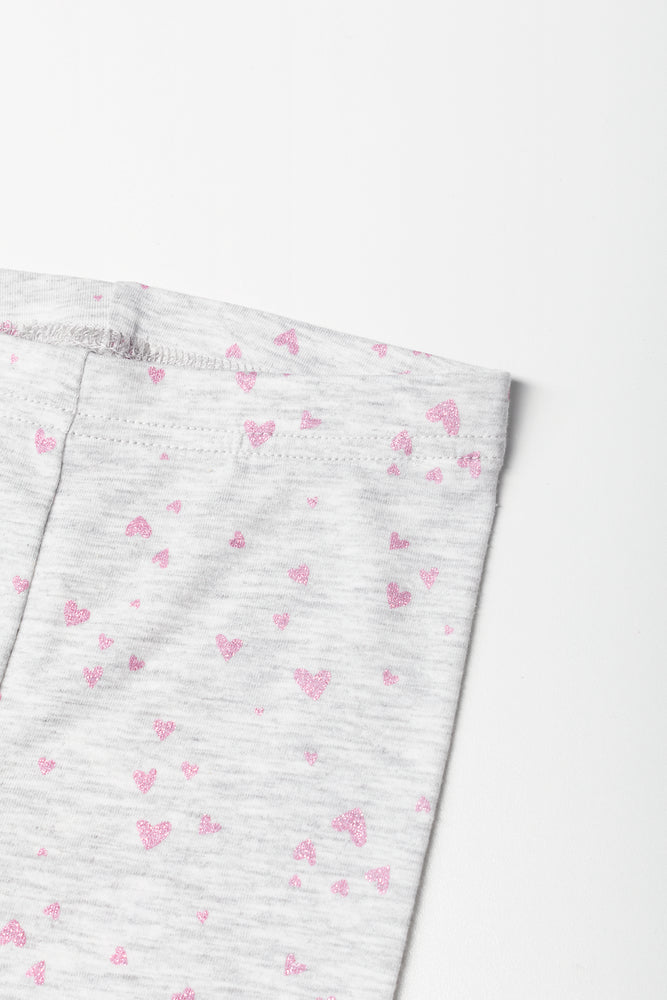 Glitter Heart Leggings Grey (1)