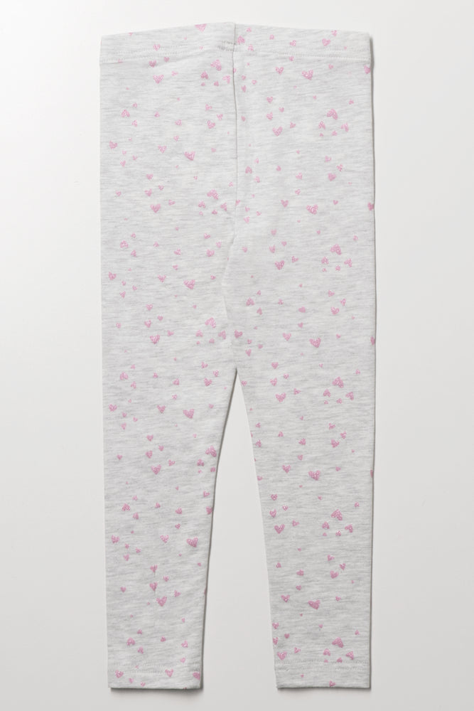Glitter Heart Leggings Grey (2)