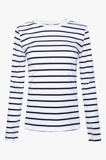 Stripe Long Sleeve T-Shirt White And Black
