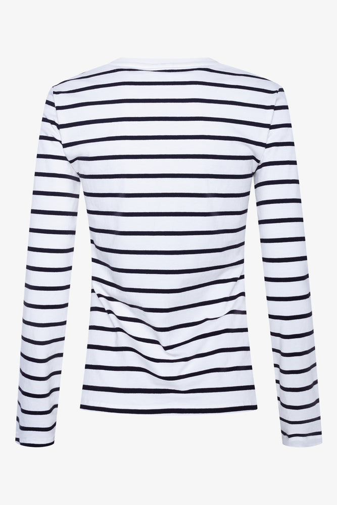 Stripe Long Sleeve T-Shirt White And Black (1)