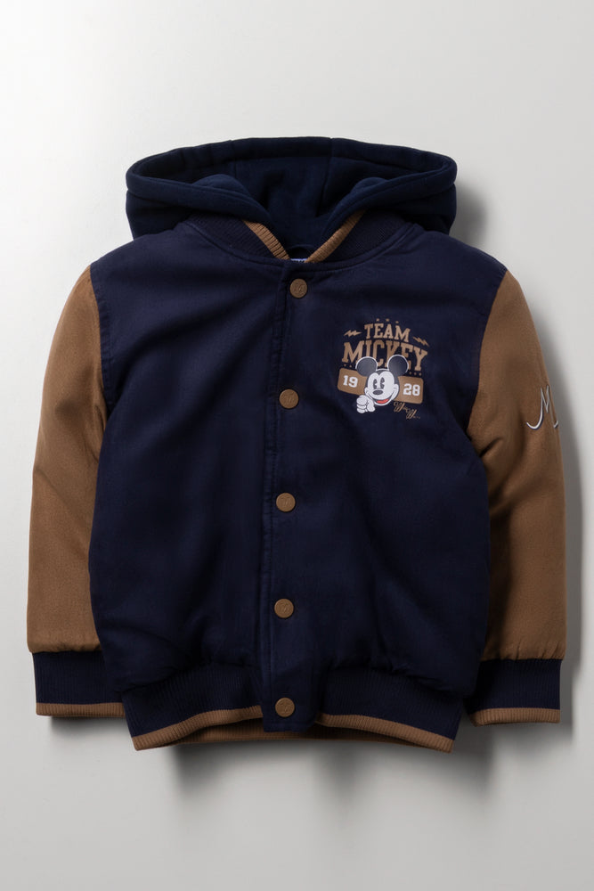 Mickey Mouse Hooded Bomber Jacket Navy