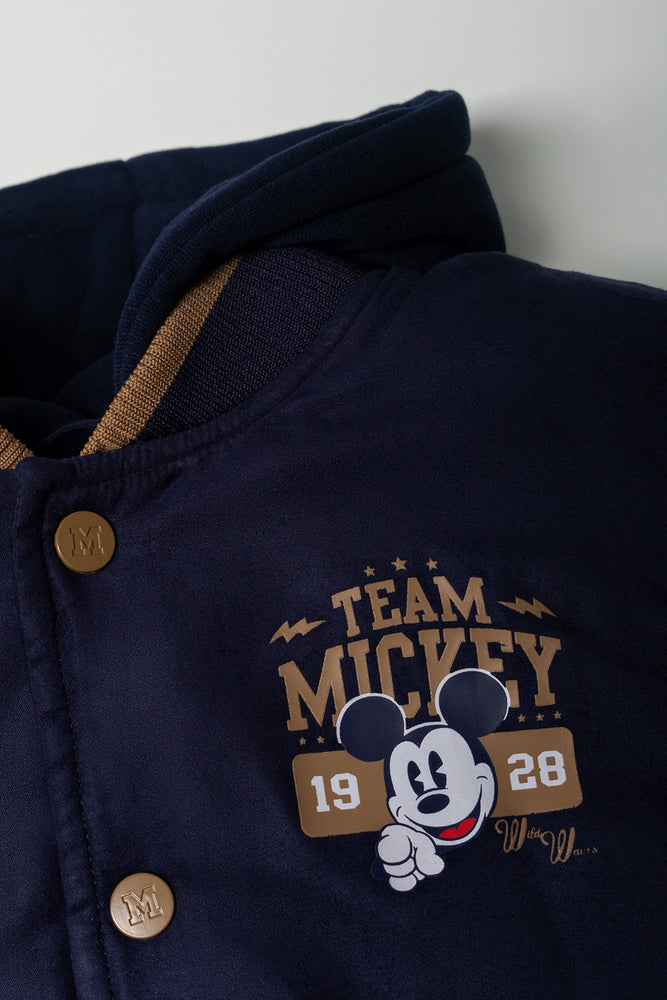 Mickey Mouse Hooded Bomber Jacket Navy (1)