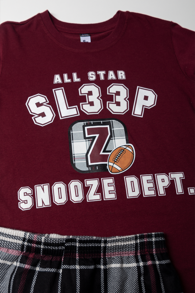 Flannel Pyjama Set Burgundy