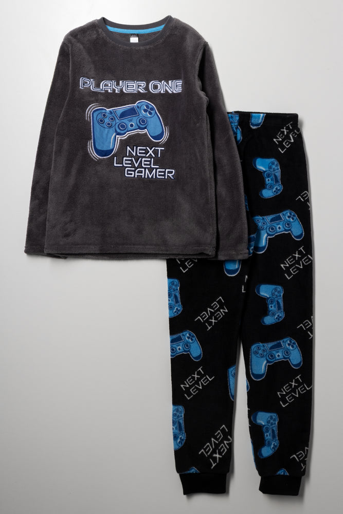 Gamer Long Sleeve Pyjama Set Charcoal