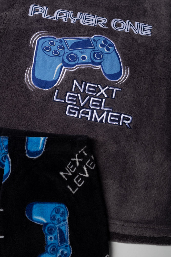 Gamer Long Sleeve Pyjama Set Charcoal (1)