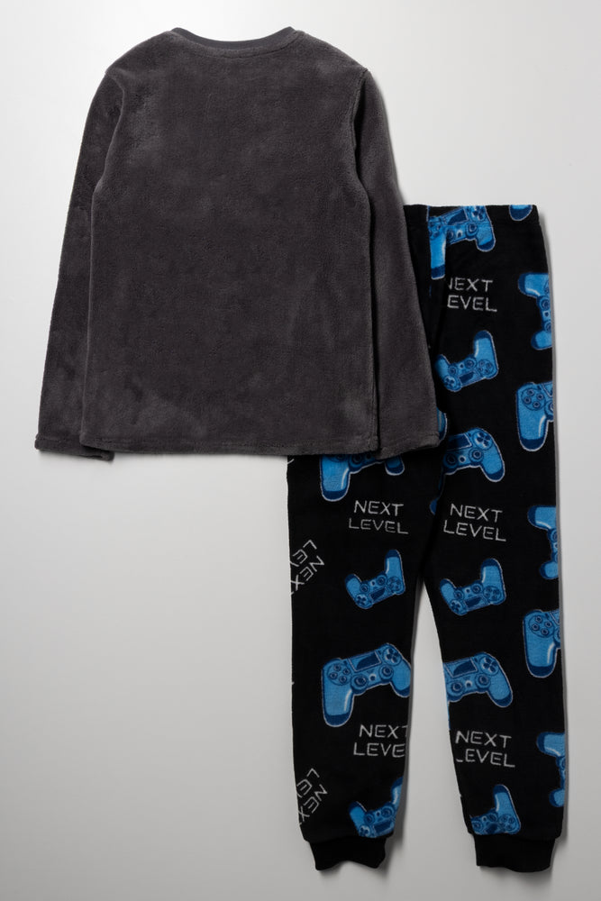 Gamer Long Sleeve Pyjama Set Charcoal (2)