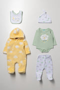 5 Piece Babygrow Set Yellow And Green