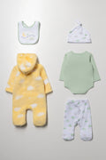 5 Piece Babygrow Set Yellow And Green (4)