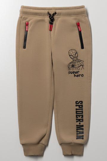 Spiderman Zip Pockets Trackpants Stone