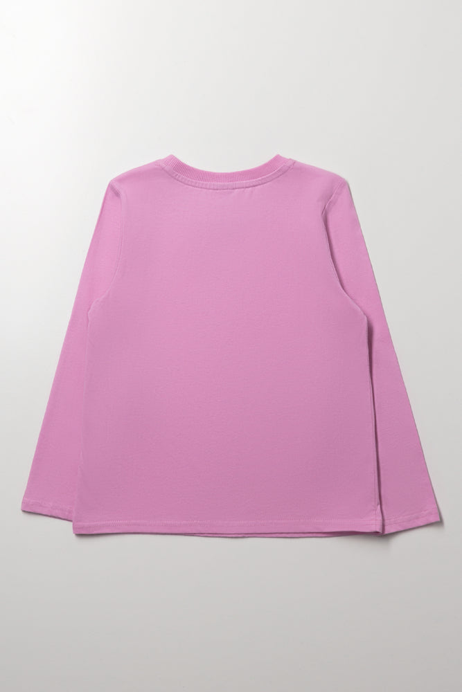 Bow  Long Sleeve T-Shirt Pink (2)