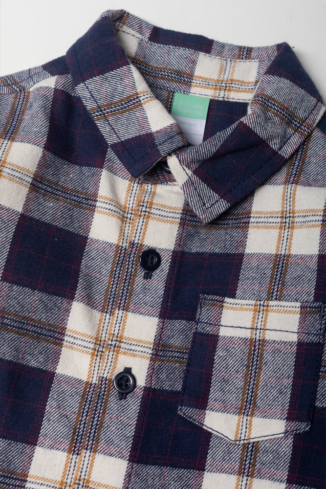 Flannel Shirt Navy (1)