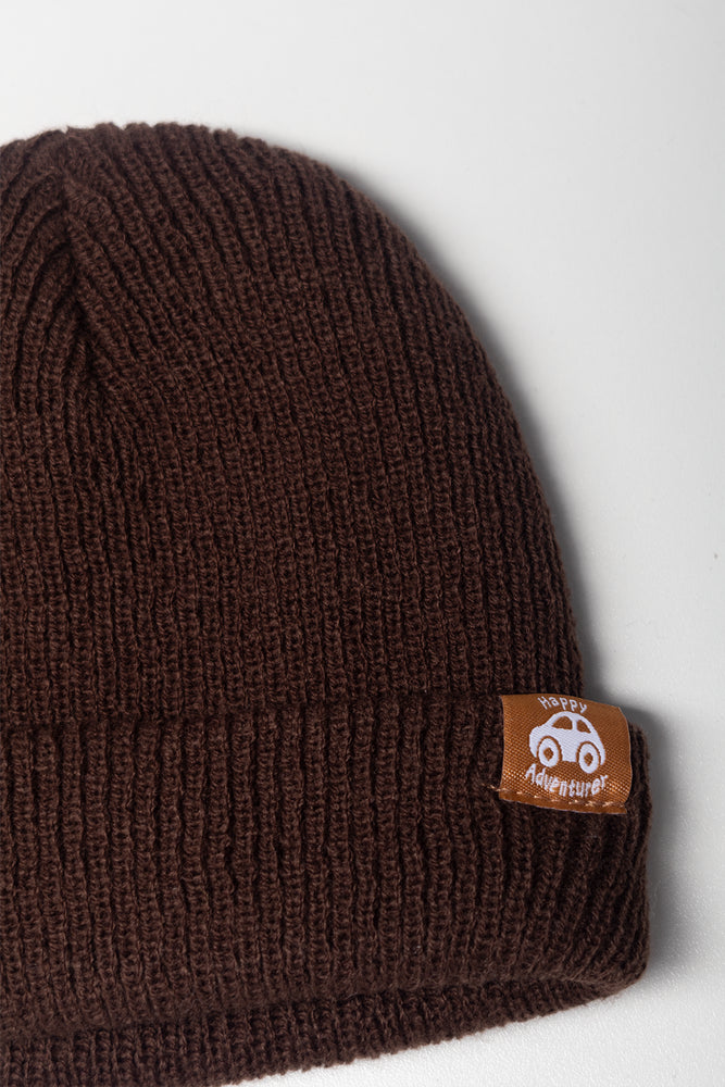 Rib Beanie Brown (1)