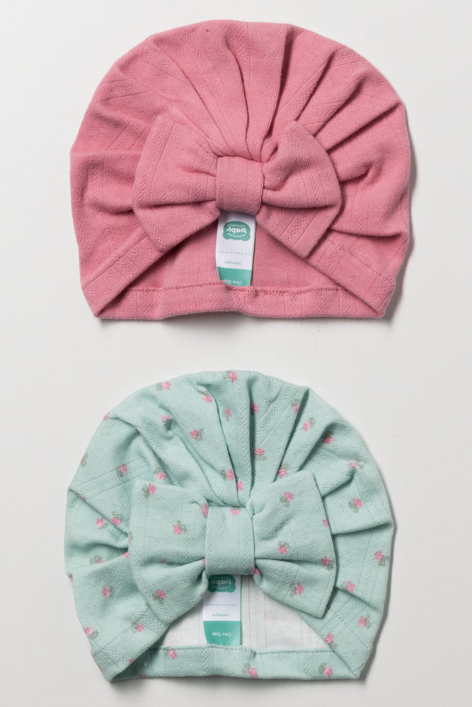 2 Pack Turbans Pink And Green