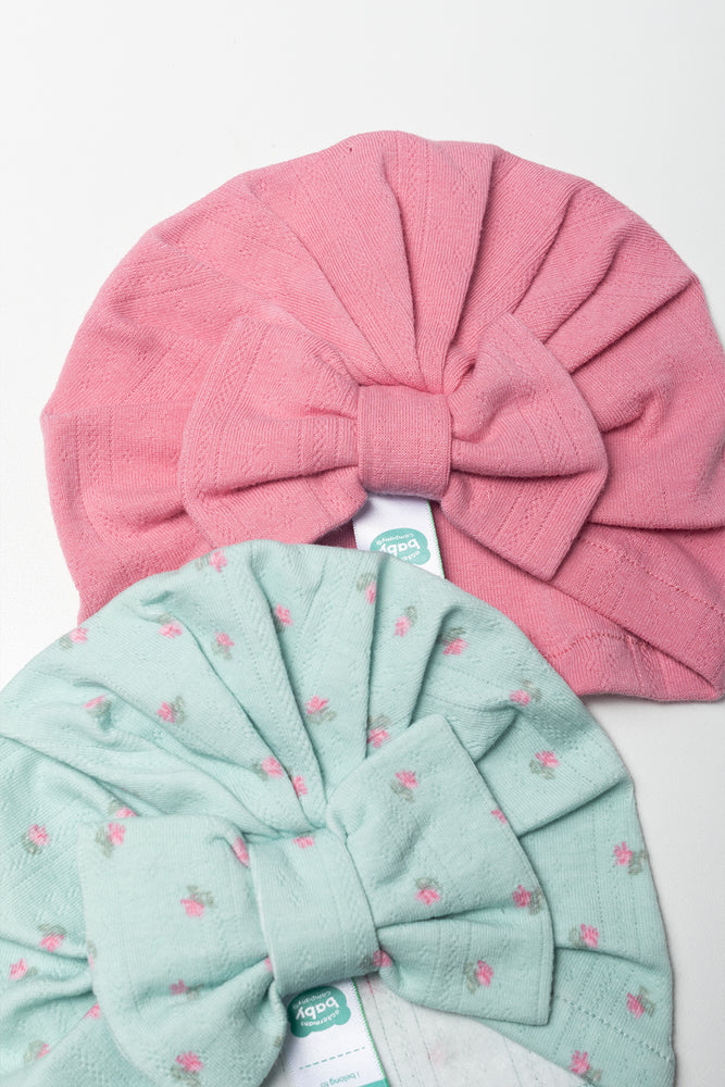 2 Pack Turbans Pink And Green (1)