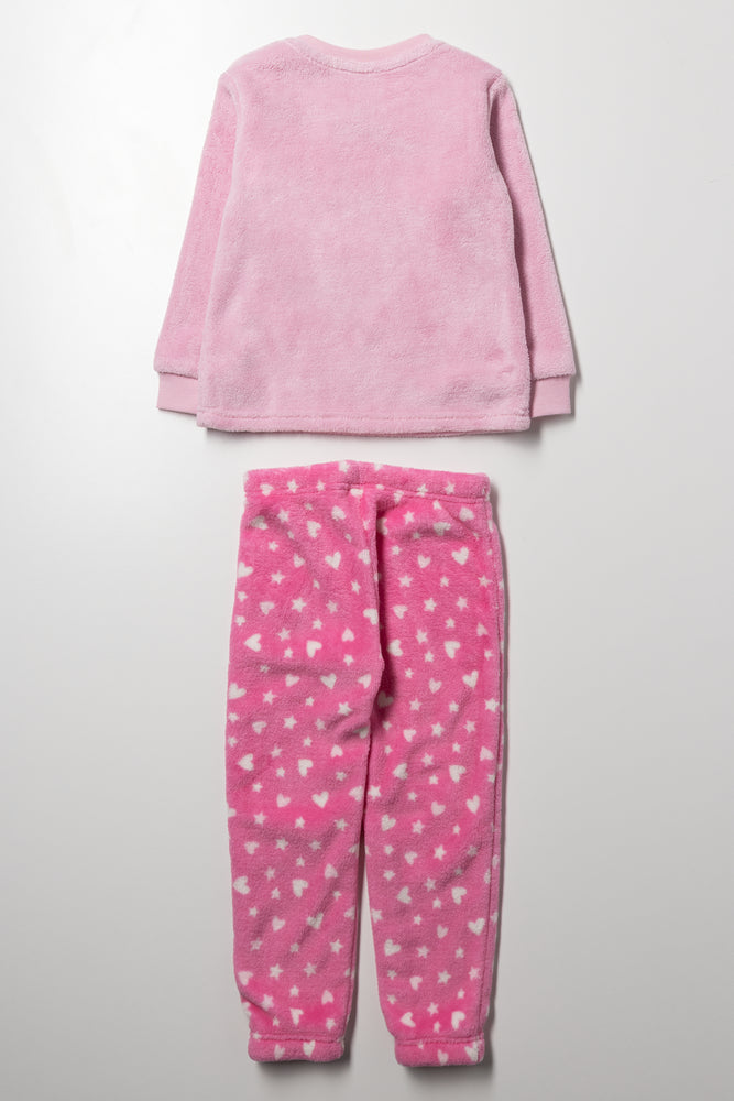 3D Print Fleece Pyjama Set Pink (2)